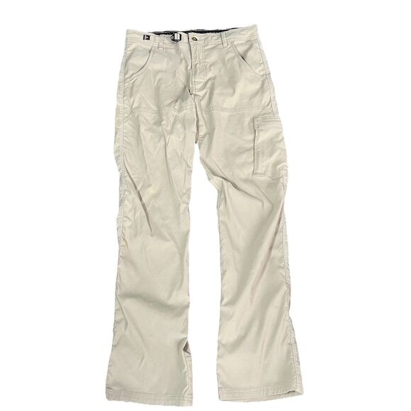 Prana Zion Pant Mens Smlx32L Stretch Straight Roll Up Belted Hiking Tan - Picture 1 of 9
